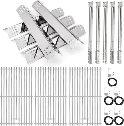 Criditpid Grill Repalcement Parts for Kitchen Aid 720-0826E 720-0709C 860-0003C, Grill Burner, Heat Plate, Igniter & Cooking Grates for Jenn Air Grill Parts 720-0727 740-0711.