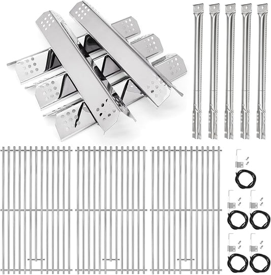 Criditpid Grill Repalcement Parts for Kitchen Aid 720-0826E 720-0709C 860-0003C, Grill Burner, Heat Plate, Igniter & Cooking Grates for Jenn Air Grill Parts 720-0727 740-0711.