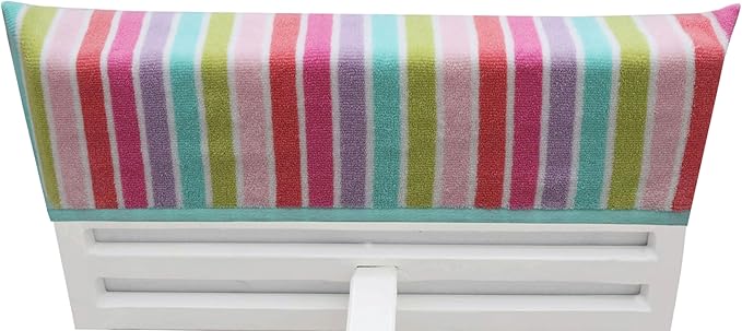 COTTON CRAFT Pool Lounge Chair Cover - 2 Pack Dobby Terry Stripe Chaise Lounge Cover - Soft 100% Cotton Towel Beach Chair Cover - Oversized 32 in W x 82 in Length x 7 in Pocket – Pink Multi