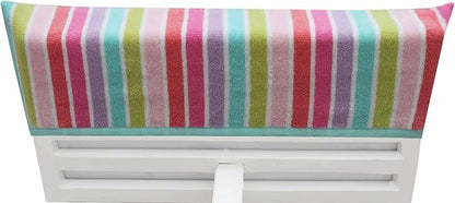 COTTON CRAFT Pool Lounge Chair Cover - 2 Pack Dobby Terry Stripe Chaise Lounge Cover - Soft 100% Cotton Towel Beach Chair Cover - Oversized 32 in W x 82 in Length x 7 in Pocket – Pink Multi