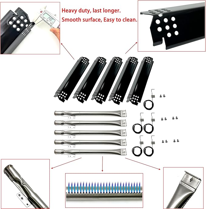Kit DG279 Replacement for Home Depot Nexgrill 720-0830H, 5 Burner 720-0888 720-0888N 720-0888S Gas Grill, Grill Burner, Heat Plate, Grill Igniter Kit, Nexgrill Replacement Parts, 5pack