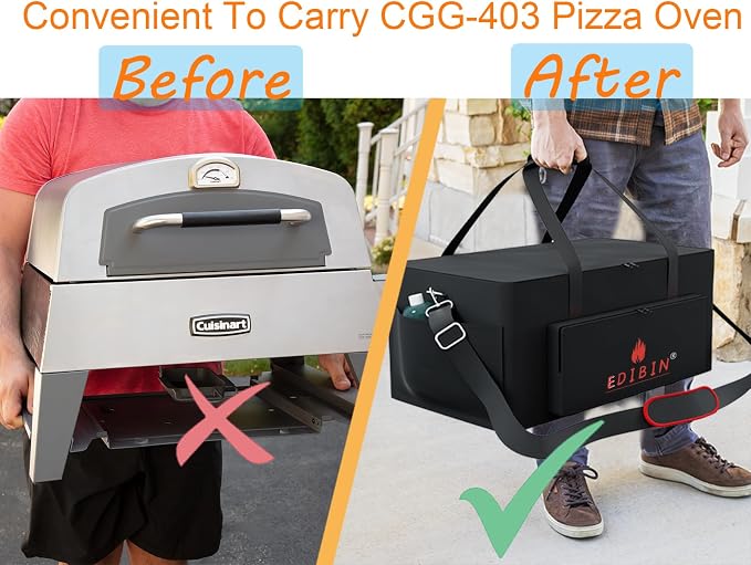 Pizza Oven Plus Carry Bag for Cuisinart CGG-403 3-in-1 Grill,Heavy Duty 600D Waterproof Pizza Oven Plus Grill Cover for Cuisinart CGG-403 3 in 1 Grill