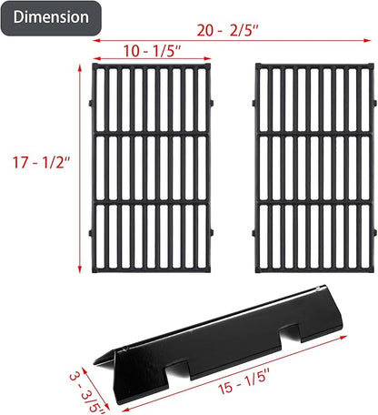 Spirit Grill Replacement Parts 7637 Grates 7635 Flavorizer Bars for Weber Spirit and Spirit II 200 Series Grills with Front Mount Controls E-210 E-215 E220 S210 S-215 S220 II E-210 II S-210 E210