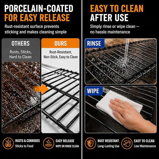 Uniflasy PBV4NX Smoker Racks for Pit Boss 1300 Onyx Vertical Pellet | 19.76 X 12 inch Racks for Pit Boss 4 Series Vertical Pellet Smoker, Cast Iron for Smoking Meat and Outdoor Grilling