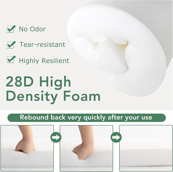 Outdoor Chair Cushions Set of 4: Waterproof & Fade Resistant Seat Cushion for Patio Furniture - 18.5 x 16 x 2 Inch Chair Pads with Ties and Hidden Zipper - Patio Chair Cushion Replacement, Black