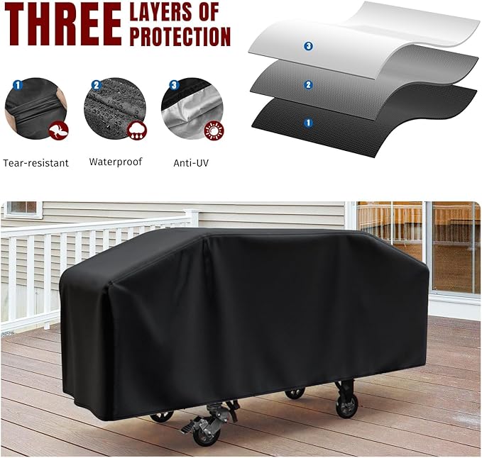 SHINESTAR Griddle Cover for Blackstone 36 Inch Griddle Without Hood, Heavy Duty Waterproof Flat Top Gas Grill Cover with Click-Close Straps, UV-Resistant BBQ Cover for More 4-Burner Griddle