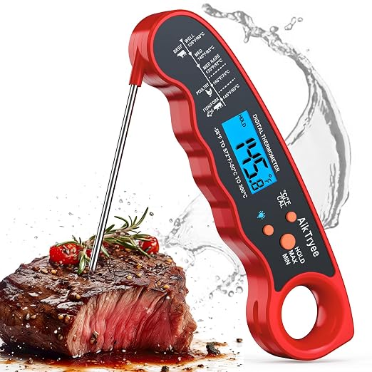 Digital Instant Read Meat Thermometer Kitchen Cooking Food Candy Thermometer for Oil Deep Fry BBQ Grill Smoker Thermometer by AikTryee