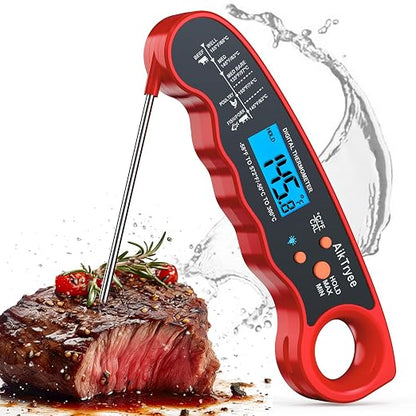 Digital Instant Read Meat Thermometer Kitchen Cooking Food Candy Thermometer for Oil Deep Fry BBQ Grill Smoker Thermometer by AikTryee