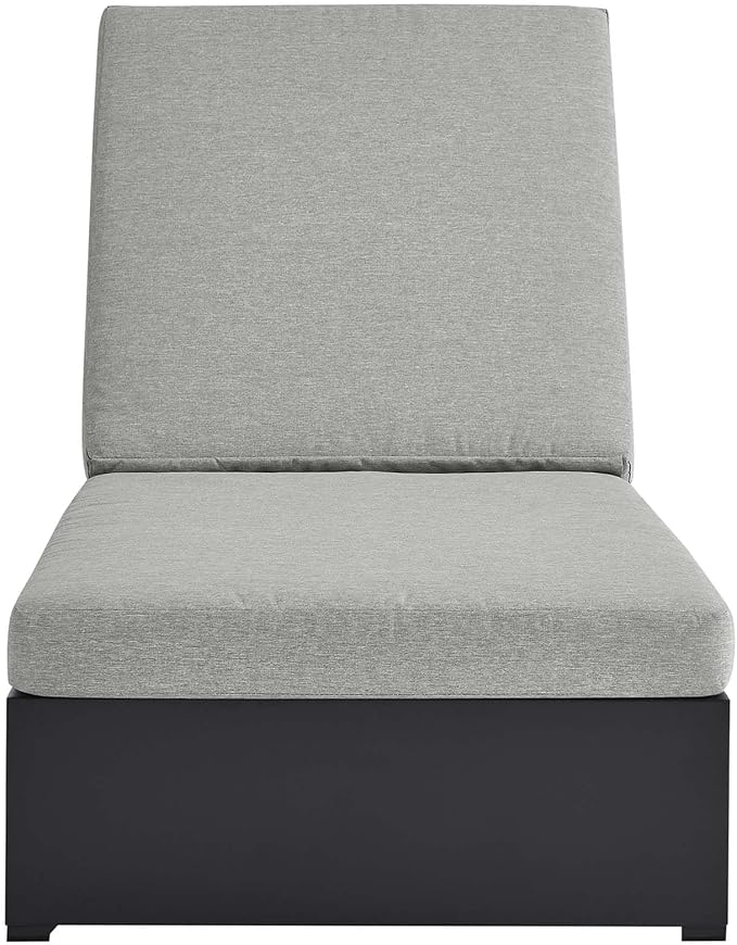 Modway Tahoe Aluminum Outdoor Chaise Lounge Gray with Weather-Resistant Cushions, Perfect Patio Sunbed or Recliner Chair for Pool Furniture