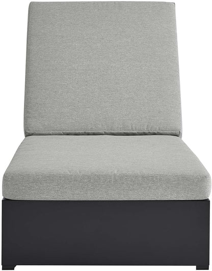 Modway Tahoe Aluminum Outdoor Chaise Lounge Gray with Weather-Resistant Cushions, Perfect Patio Sunbed or Recliner Chair for Pool Furniture