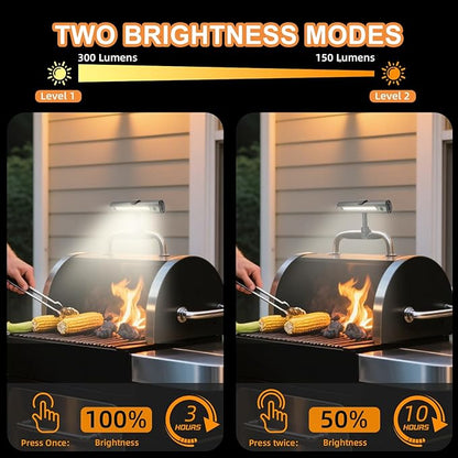 Barbecue Grill Light Designed for Blackstone & Weber Grill, Blackstone Griddle Accessories, Rechargeable LED Light for Outdoor, Grilling Accessories, Smoker BBQ Grilling Gift for Men Dad Him