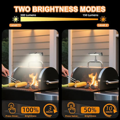 Barbecue Grill Light for Outdoor, Rechargeable 360° Rotatable Waterproof LED Light with Ultra-Bright COB LED, Magnetic Base, Grill Accessories, Smoker BBQ Grilling Gift for Men Dad Him