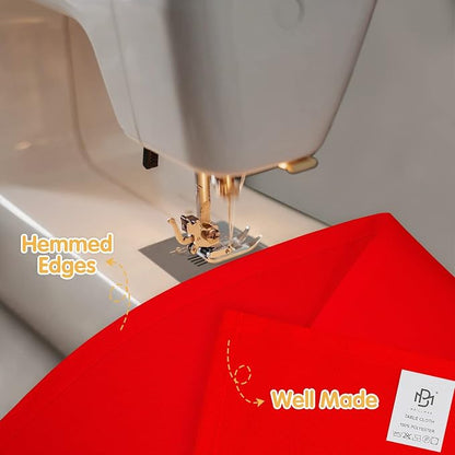 BRILLMAX 6 Pack Red Tablecloths 90x156 Inch for 8ft Rectangle Tables | 150 GSM Polyester Fabric, Floor Length Drop, Water, Stain & Wrinkle Resistant Cloth Cover for Wedding Reception Banquet Party