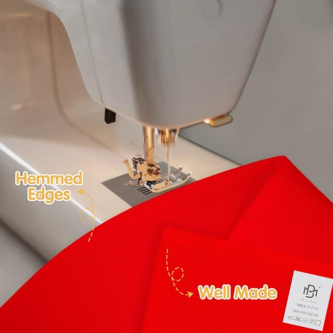 BRILLMAX 8 Pack Red Tablecloths 60x126 Inch for 8ft Rectangle Tables | 150 GSM Polyester Fabric, 15" Standard Drop, Water, Stain & Wrinkle Resistant Cloth Cover for Wedding Reception Banquet Party
