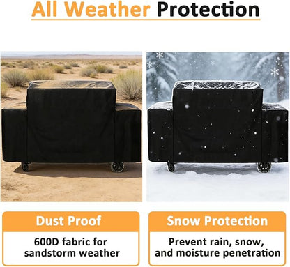 Grill Cover for Pit Boss 4-Burner Ultimate Lift-Off Griddle Grill PB4BGD2, 600D Heavy Duty Waterproof Fade Resistant Cover for Pit Boss Sierra 4B Ultimate Griddle