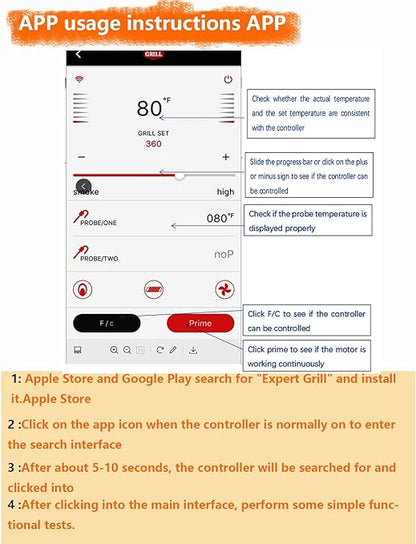 Replacement Expert Grill Digital Thermostat Controller Board with Bluetooth Function, can Connect to Mobile APP, Suitable for Expert 、Komoda and Smoking Machine XG1136224169002