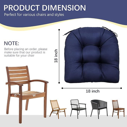 Gnostik Outdoor Indoor Floral Seat Cushions 18.6"X18.6" Waterproof Patio Chair Pads for Porch, Dining, Garden, Balcony, Office Set of 2