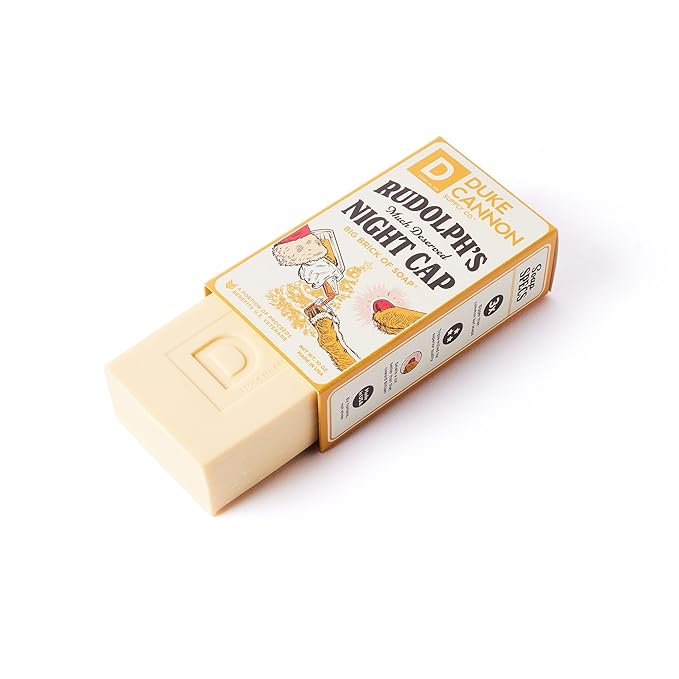 Duke Cannon Supply Co. Big Brick of Soap Bar for Men Holiday Edition - Rudolph's Much Deserved Night Cap (Cinnamon and Antique Wood Scent), 10 oz. (1 Pack)