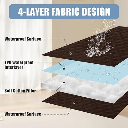 Smiry Waterproof Reversible Pet Couch Covers for Dogs | Pet Friendly, Soft Fabric, Washable Sofa Furniture Protector for Dogs Cat Kids, Checkered (68"x82", Chocolate/Chocolate)