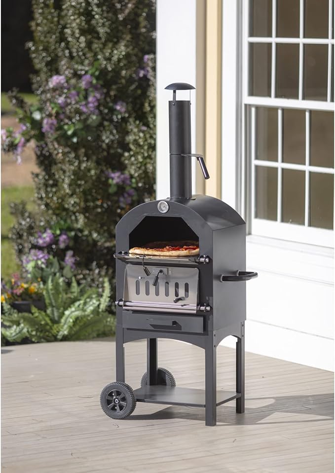 Evergreen Charcoal Grill/Oven- 25.39 x 61.42 x 19.68 Inches Outdoor Safe and Weather Resistant for Outdoor Dining and Heating