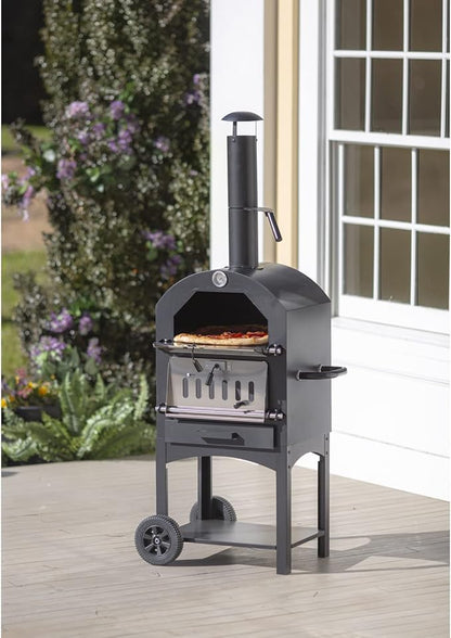 Evergreen Charcoal Grill/Oven- 25.39 x 61.42 x 19.68 Inches Outdoor Safe and Weather Resistant for Outdoor Dining and Heating