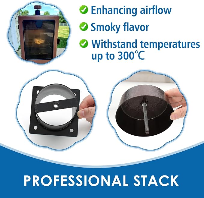 Smoke Stack for Pit Boss Vertical Smoker - 3/5/7 Series Replacement | Fits Pit Boss & Sportsman 3/5/7 Series. Replaces OEM 60268, PBV357P1-04/03. Durable powder-coated steel.