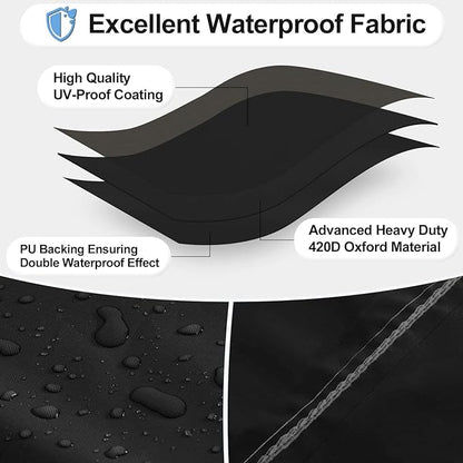 OutdoorLines Waterproof Heavy Duty BBQ Grill Cover - Universal Barbecue Grill Covers UV Resistant Barbeque Gas Grill Cover for Outdoor Outside Grill, 32L x 24W x 43H Inch, Black