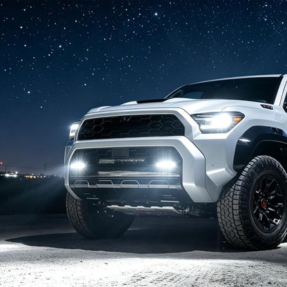 35W Upgrade Front Bumper Led Bar for Toyota Tundra 2022-2026 4Runner | 6th gen Fog Lights assembly Accessories White Brightness,daytime running turn signal light