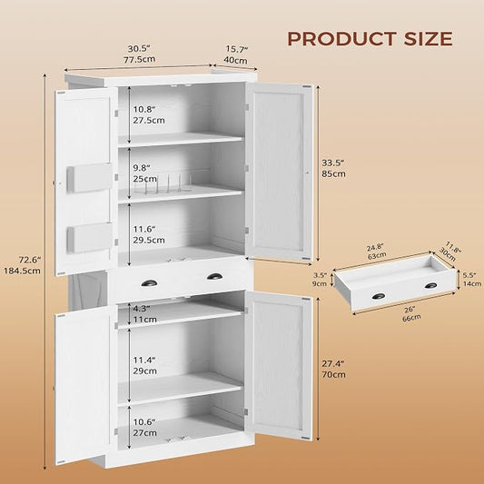 IRONCK Storage Cabinet with Drawers and Doors for Living Room and Entryway | Open Shelves, Adjustable shelves, Organized essentials