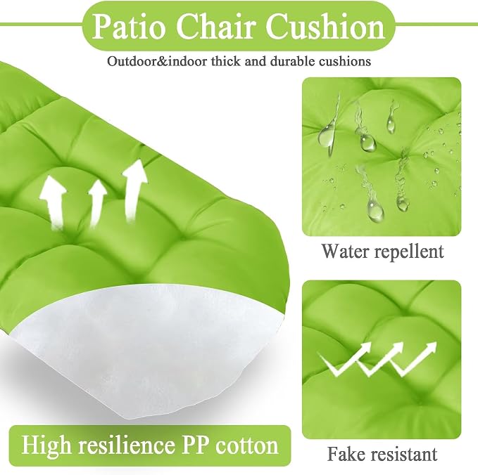 Adirondack Chair Cushion, Outdoor Patio Furniture Seat Pad, Waterproof | Waterproof cover with straps, PP cotton, high back thick seat pad for adirondack rocking chair indoor outdoor porch 44x19x4