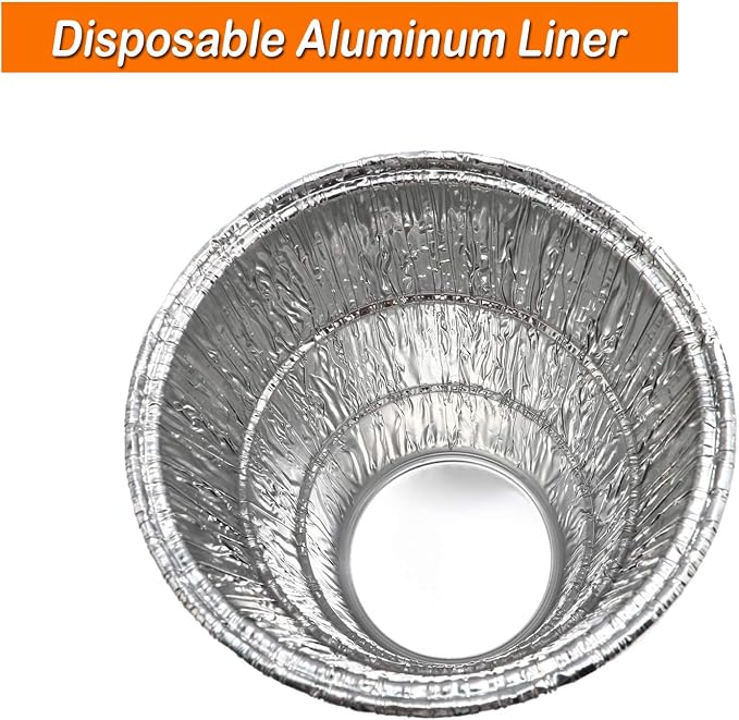 6" Universal Grease Bucket Liners for Pit Boss, Traeger and More, 15-Pack | Fits for Pit Boss 67292 & Traeger Large Buckets and Other Grill Bucket, Grease Catcher for BBQ, Disposable Aluminum Liners