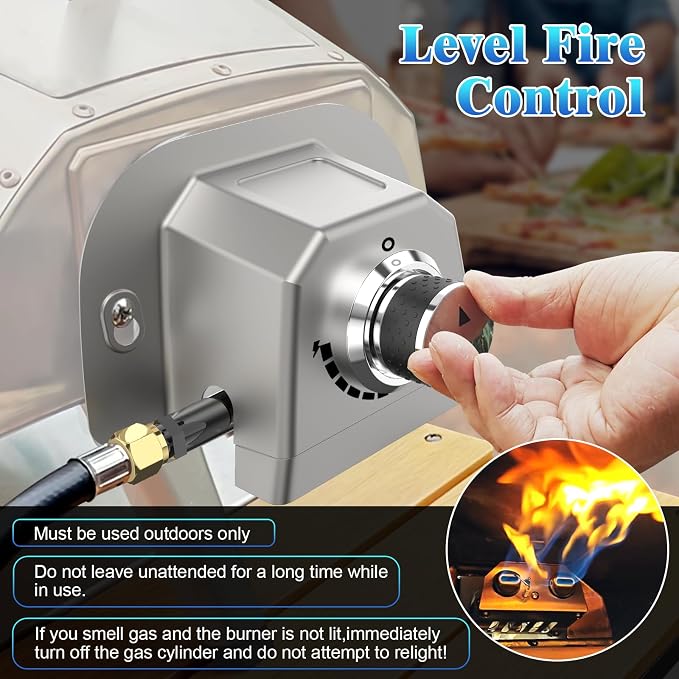 Gas Burner for Pizza Oven Accessories, for Karu 12 Gas Burner Attachment, Replace for 12G Adapter, for Fyra 12 with Propane Conversion Kit, fits Bighorn Outdoors Pizza Oven 12"