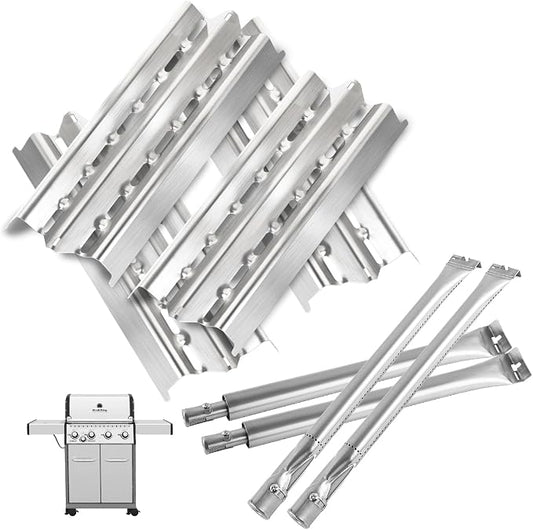 Grill Parts for Broil King 9221-64 9215-54 9221-54 9221-67 9235-24, Baron 320 340 420 440 Regal 490 Parts, for Broil King Baron Replacement Heat Plates & Burner Tubes,Stainless Steel
