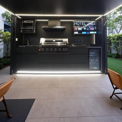 Outdoor Kitchen BBQ Pod – Modular Stainless Steel Grill Cabinet, Prefabricated Weatherproof Garden & Patio Cooking Station for Families, Coastal Homes & Summer Entertaining