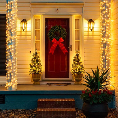 JMEXSUSS 500 LED Warm White Christmas Lights Indoor Outdoor, 163ft Clear Wire Plug-in String Lights Bedroom, 8 Modes Remote Control Christmas Tree Light for Bedroom Tree Classroom