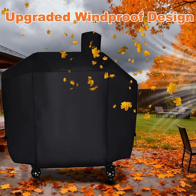 Grill Cover for Pit Boss Platinum Laredo 1000 Wood Pellet Smoker Grill, 600D Heavy Duty Waterpoorf UV Outdoor Fade Resistant BBQ Grill Cover for Pit Boss, Outdorr BBQ Accessory