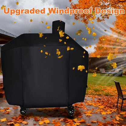 Grill Cover for Pit Boss Platinum Laredo 1000 Wood Pellet Smoker Grill, 600D Heavy Duty Waterpoorf UV Outdoor Fade Resistant BBQ Grill Cover for Pit Boss, Outdorr BBQ Accessory