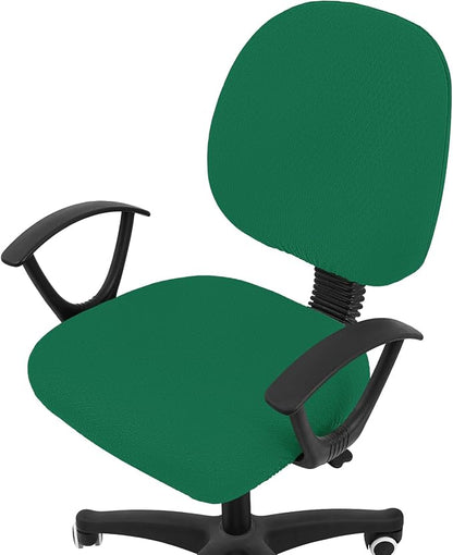 Smiry Office Computer Chair Covers for Desk Rotating Chair Protector | Stretch Jacquard Removable Washable Universal Slipcovers, Seat + Backrest Cover, Chritsmas Green