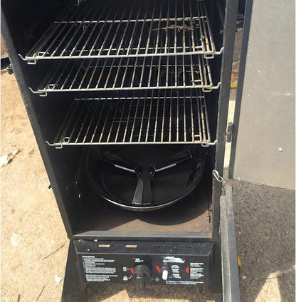 Flame Disk Bowl Replacement Parts for Masterbuilt Gas and Dual Fuel Smokers | Black Porcelain Enamel, Smoker Parts for Masterbuilt 911060006 9005100068, Heat Diffuser and Wood Chip Tray