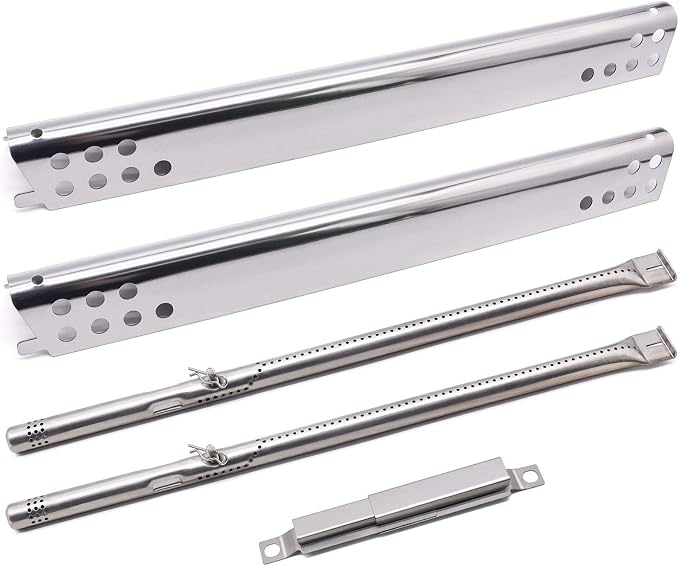 Criditpid Grill Replacement Parts for Charbroil Performance 2 Burner 463625217, 463625219, 463673519, 463673517, Grill Burner, Heat Tent Plate Shield, Carryover Tube.