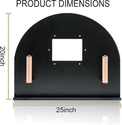 25x20 Inch Pizza Oven Door, Heavy Duty Metal Brick Oven Door | with Large Quartz Viewing Window & Wooden Handles, for DIY Brick Ovens & Outdoor Wood-Fired Cooking