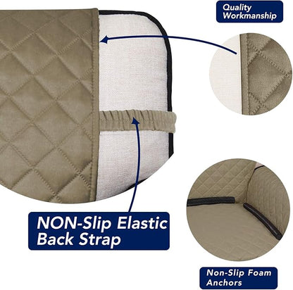 PureFit Reversible Chair Sofa Cover Dog Couch Covers for Sofa, 25.5 in | Beige/Beige, Water Resistant Couch Protector, Washable Pet Couch Cover with Non Slip and Elastic Straps For Kids