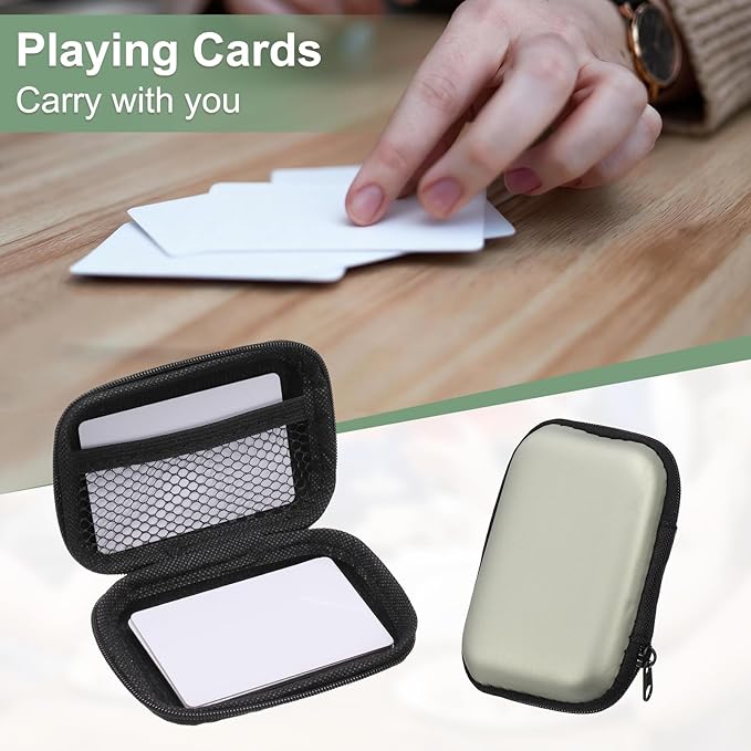 Card Game Case, Soft Cloth Playing Waterproof Card Storage Travel Game Case Compatible for Outdoor Gaming Camping, Silver