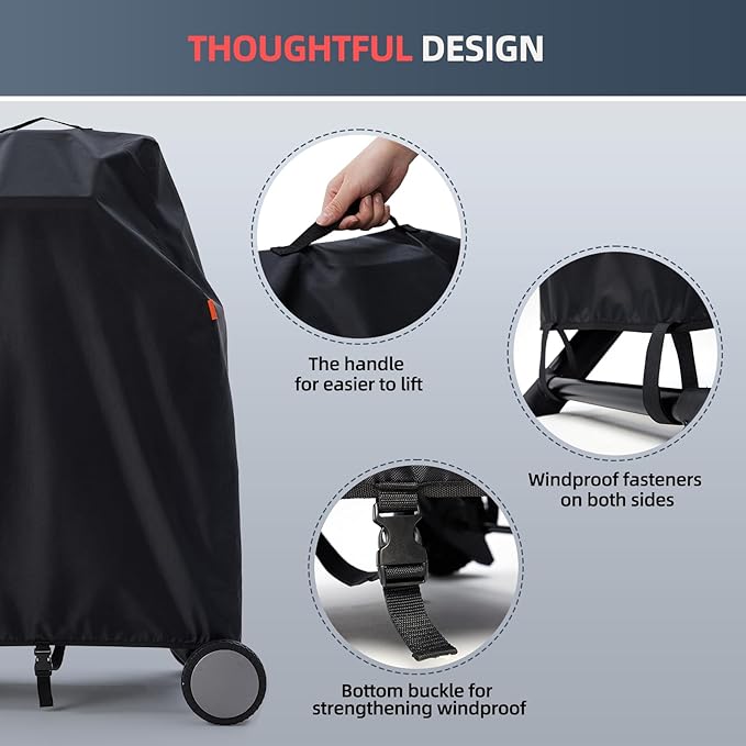 Waterproof Cover for Ninja Woodfire Outdoor Grill on XSKSTAND Woodfire Collapsible Stand, Outdoor Grill Accessories for Ninja Wood Fire Smoker OG300/700 Series (Cover Only)