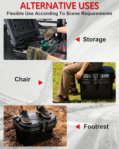 StarknightMT Bed Storage Box 24L/ 6GAL Compatible with Polaris Ranger XP 1000 500 570 900 General 1000 2016-2026 UTV Tool Box Rear Cargo Box Accessories 19 * 13.36 * 12.6 In