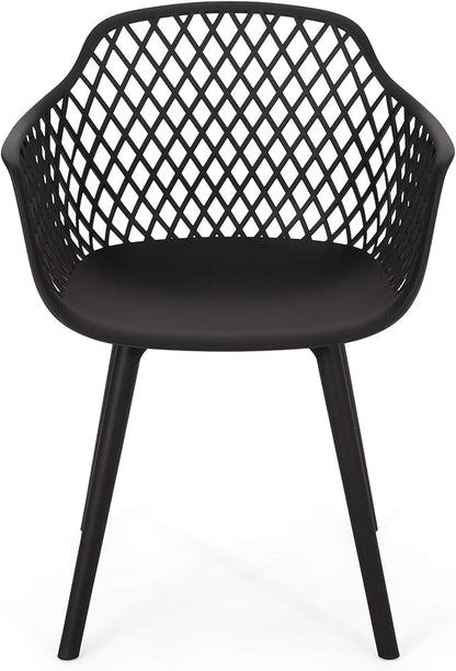 Christopher Knight Home Patrice Outdoor Dining Sets, Black + Sandblast Black