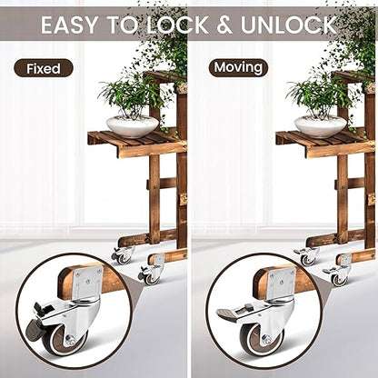 Nefish 3 Inch Side Mount Casters Wheels, L-Shaped Rubber Caster Set of 4, Ball Bearing 360 Degree Plate Swivel Castors Wheel 1000 LBS, Casters Wheels for Furniture, Baby Bed, Kitchen, Cabinet, Table