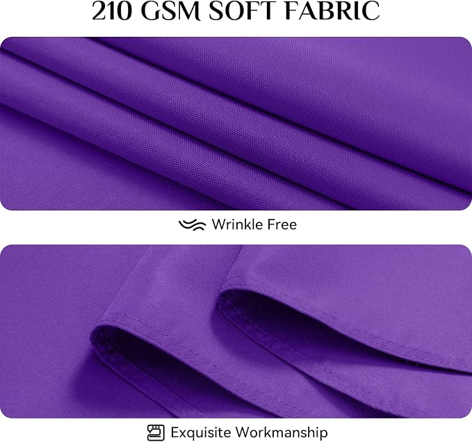 Softalker Rectangle Tablecloth, Waterproof Table Cloths Wrinkle Free Fabric Washable Polyester Table Cover for Dining Tables Party Outdoor Camping Parties Buffet Wedding - 90 x 132 inch, Purple