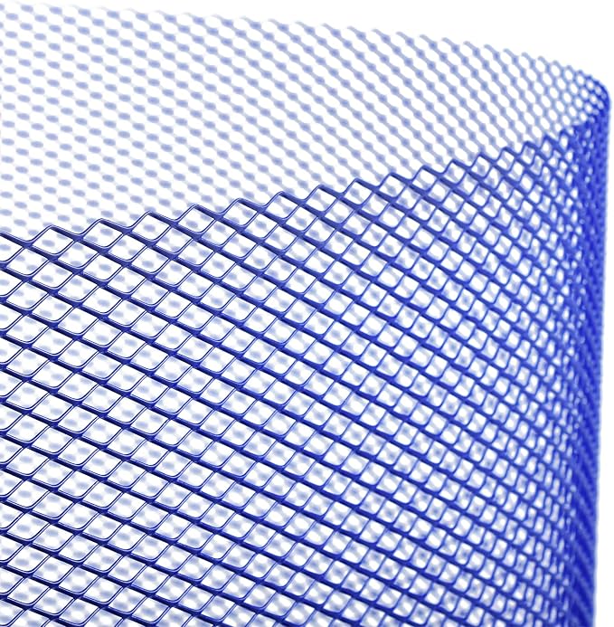 AggAuto Universal 40"x13" Car Grill Mesh 6x12mm Rhombic Hole Blue | Aluminum Alloy Automotive Grille Insert Bumper, One of the Most Multifunctional Shape Grids 100x33cm