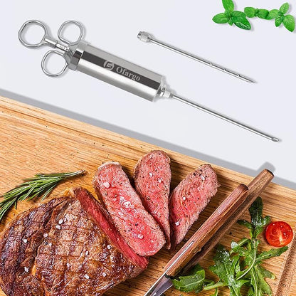 Ofargo Meat Injector - 3 Needles for Smoking Meats, Beef, Turkey; 2-Oz Marinade Injector Syringe; User Manual Included